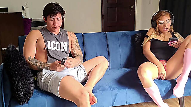 My Cuckold Girlfriends Sis Gives Me A Blowjob While My Girlfriend Watches...