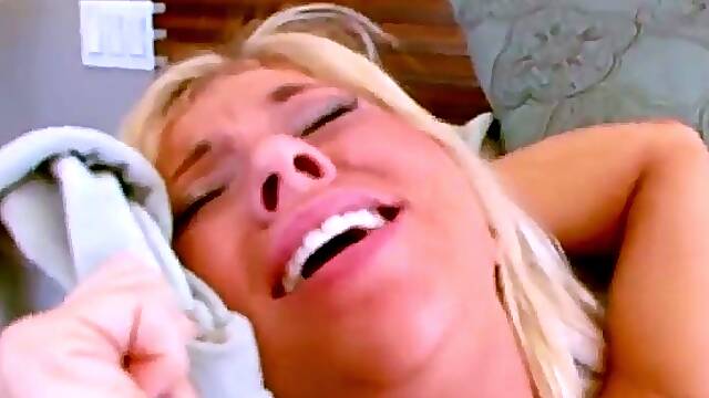 Busty Blonde and Brunette Lesbians Enjoy Deep Kissing and