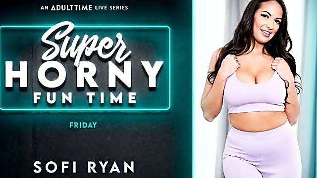 Busty glamorous pornstar Sofi Ryan rides on her lovely sex toy