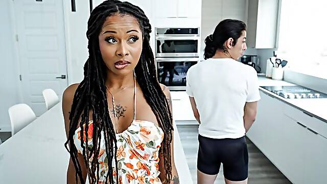 Beautiful interracial penetration with a curvy brunette Cali Sweets