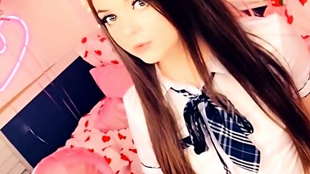 Busty brunette solo masturbation
