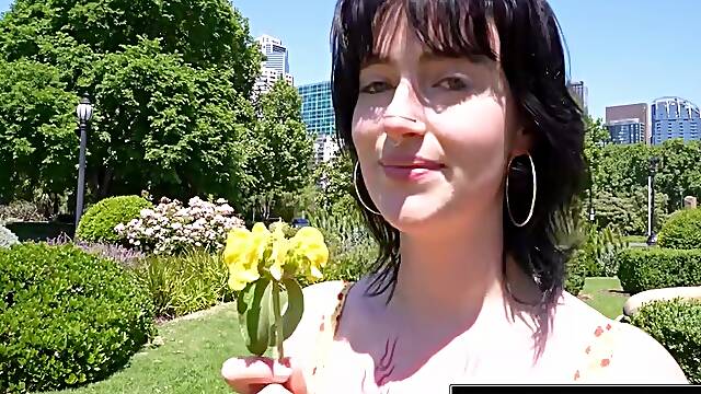 Hairy Busty Hottie With Pierced Nipples Masturbates On The Couch