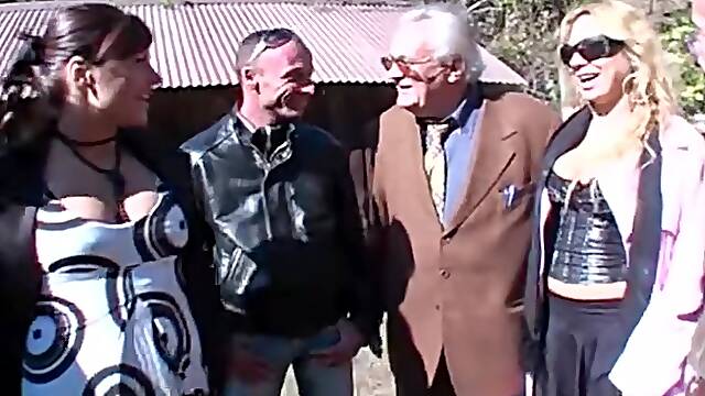 Sexy Lesbian Threesome In The Garden - Veronica Belli