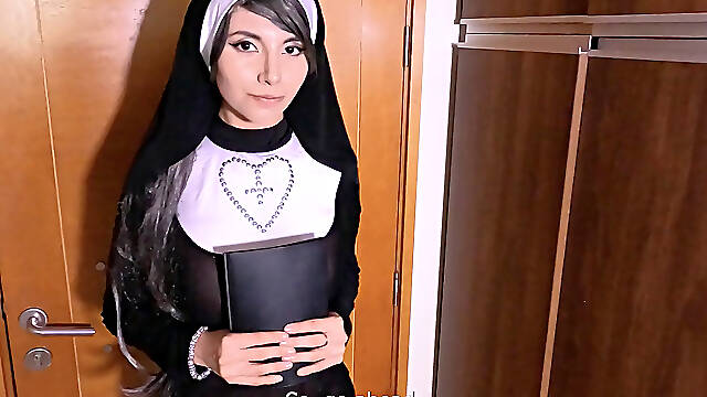 Bold Amateur Scene with Playful Nun and High-Energy Performance