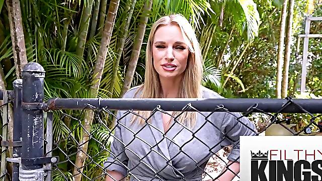 Hot Busty TS Rachael Cavalli Catches Neighbor Spying and Fucks Her