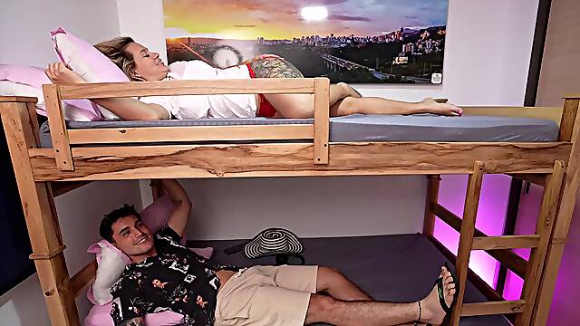 Spanish Fan Pounds KerentSleens Big-Titted Blonde Ass Bareback in Colombian Hostel Fantasy
