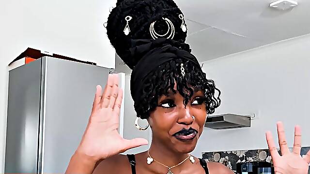 Her BOYFRIEND couldnt handle her... I showed this BIG TITS EBONY student what a REAL dick feels like
