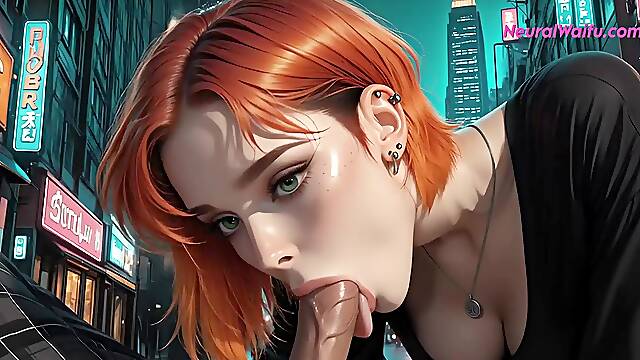 Public AI anime fantasy as the big-titted beauty gets pounded in city alleyway
