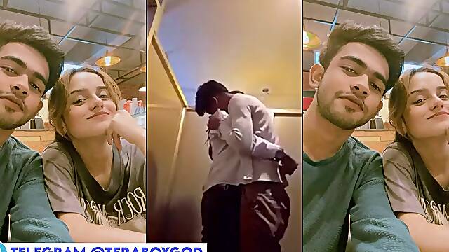 [censored] Records Naughty College Couple Making Out in Bathroom