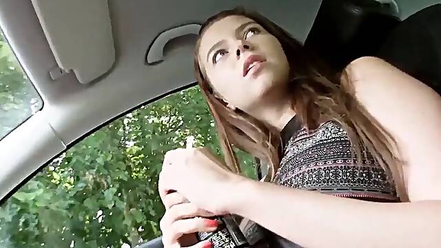 Big boobed stranded russian tit pounds driver