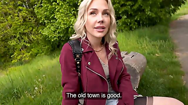 Hot blonde from finland takes the enormous d - public agent