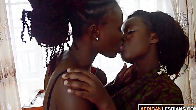 Horny Nubian Lesbians Fuck Their Wet Black Pussy With Huge Double Dildo!