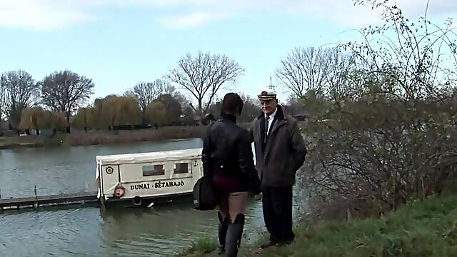 Lucky old man fucks a teen chick