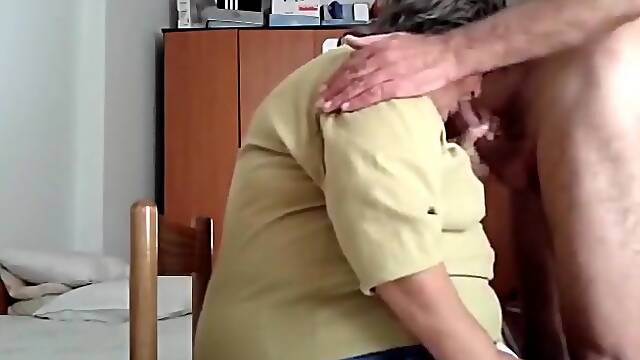 Beautiful blow job from bbw granny