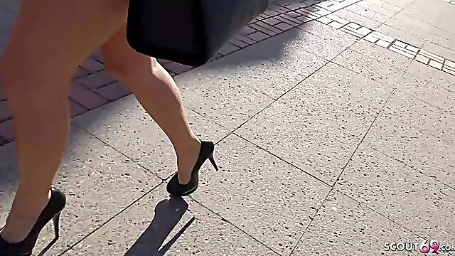 Incredible looking blonde Blanche Bradburry has rough sex in a hotel room