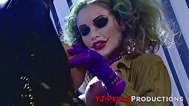 Sexy Cat Woman cosplay rough threesome by Joker and Harley Quinn #2