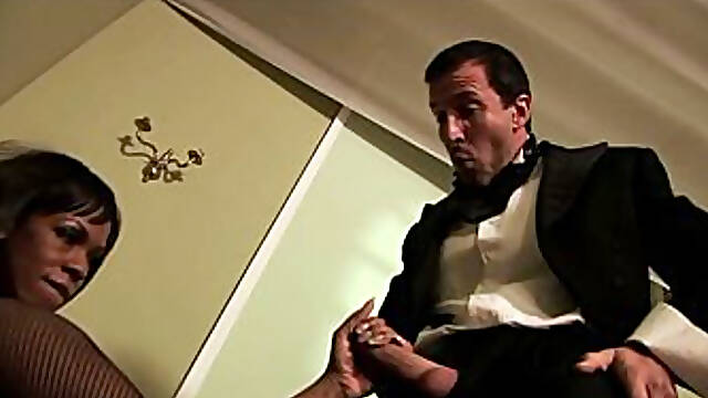 Ebony hooker loves getting fucked by her white clients