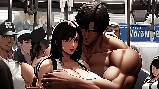 Tifas huge tits get noticed on the train.