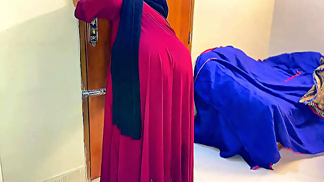 Hot Arab hotel maid's huge boobs and ass surprise me