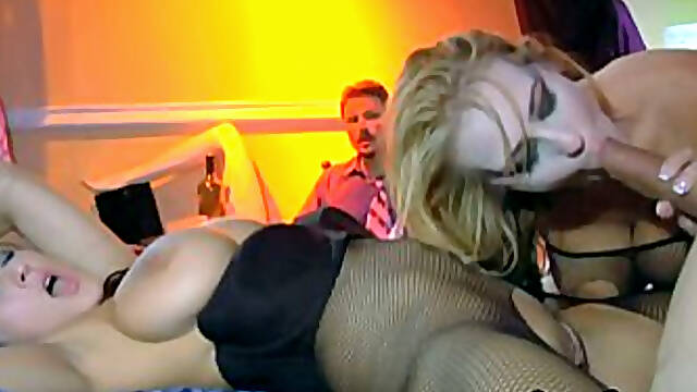 Busty Blonde Is Getting Her Ass Fucked In A Threesome