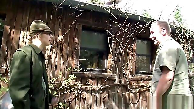 German mumsy seduce to fuck outdoor in forest by ugly man
