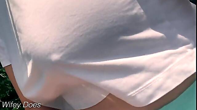 Amateur Wife Outdoor Public Nude Jog Risky Public Dare