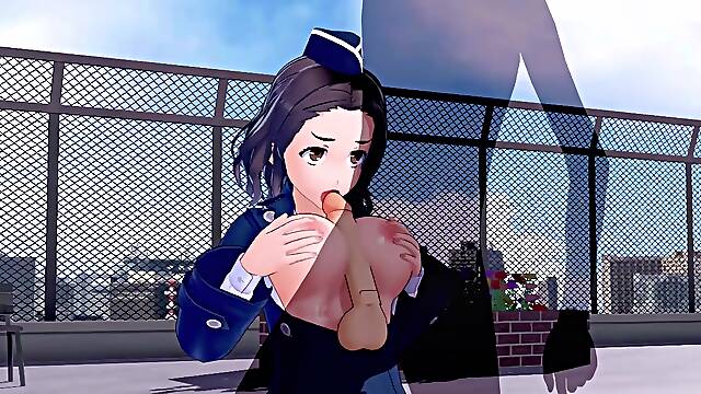 Bakemonogatari Tooe Gaen Stewardess 3d Hentai