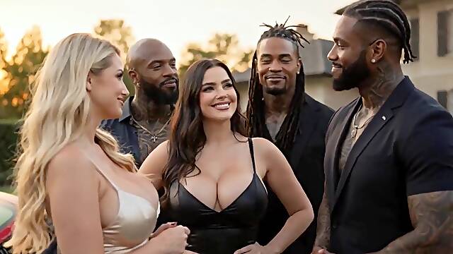 BLACKEDRAW: Interracial BBC Gangbang with Two Cougar Milf (AI Generated) Realistic