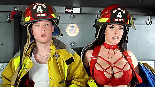 Angela White - Firefighter Angelas White Hot Squirting Fuckfest in HD - Angela white