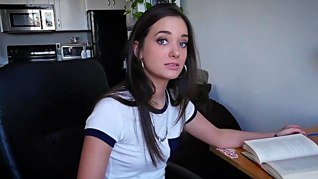 Brunette babe Gia devours cock in HD POV gloryhole action