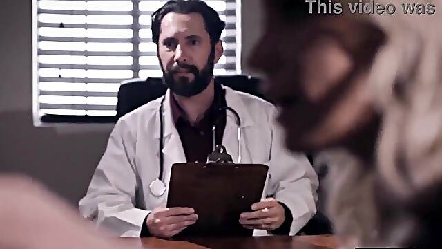 Cunning doctor bangs large breasts mother I'd like to fuck in front of infertile spouse