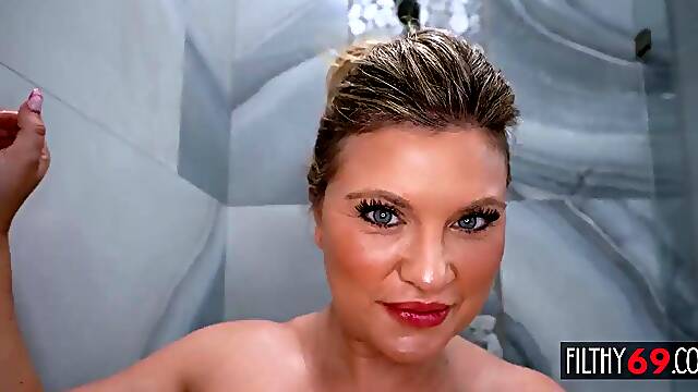 Breasty stepmom POV interracial sex