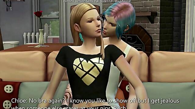 Rachel Bang Chloe On The Daybed - sims 4 - CG Anime