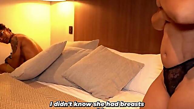 Skinny, tattooed stepson ends up having sex with his stepmother whilst they share a daybed