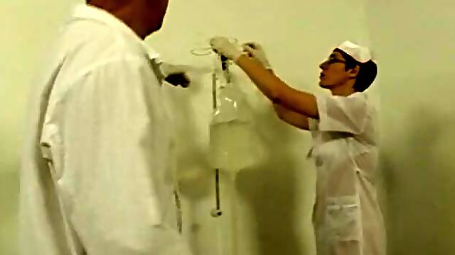 A overweight breasty Russian honey on a gyno exam gets rude treatment