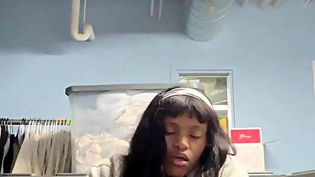 Fingering myself and squirting at work