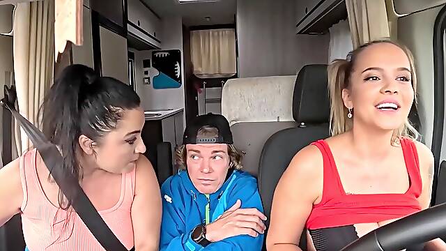 BangVan - Lost Hikers Picked Up by Very Breasty RV Driver Jennifer Mendez
