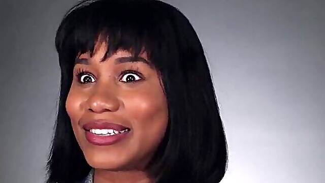 Breasty luscious black mother Id like to fuck flaunt large tits and finger unshaved twat