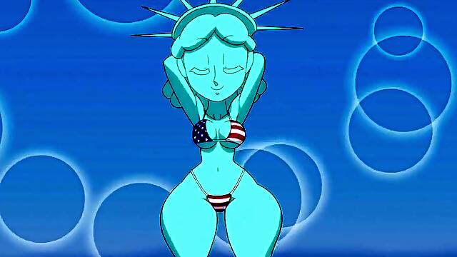 Fourth of July Comics Toon - Hot Statue of Liberty