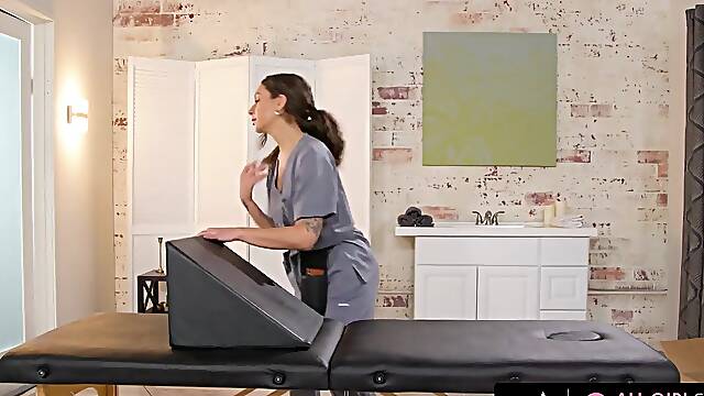 ALL ANGEL MASSAGE - Flawless Casey Calvert Gets A Bolster Massage By Her Cute Masseuse April Olsen