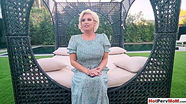 Mother Id like to fuck stepmom Charli Phoenix presenting a sexy striptease to stepson outdoor (Sexy blond)