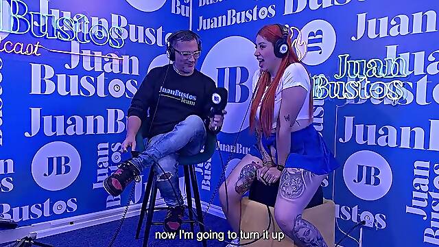 Andrea Pardo cums 5 times! in a row on the sex machine at Juan Bustos Podcast