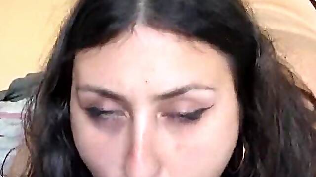 Big beautiful woman- sloppy deepthroat for dad