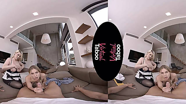 Cowgirl, virtualtaboo, shaved pussy