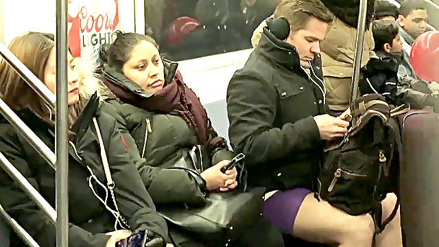 No trousers Subway rail compete with Asa Akira and Subway Creatures