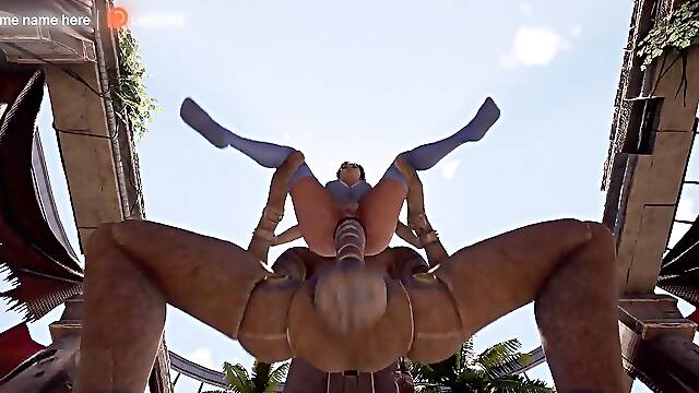 An Ancient Statue abruptly Awakened and vigorously Took Lara From Behind – three dimensional Hentai Game. part 2