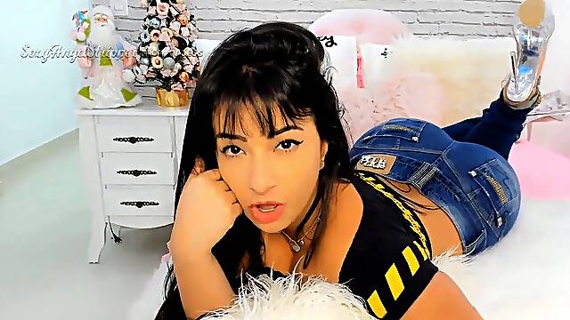 Sexy big ass latina sloppy conversing the greatest JOI JERK OFF INSTRUCTIONS wearing tight JEANS PANTS