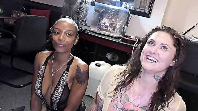 Sexy Ebony and Her Best Friend Adore a Cumshot Party