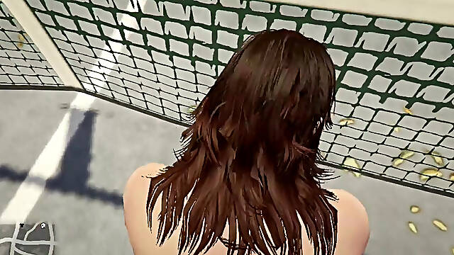 Trevor and Cheating wife amada having sex in tennis court
