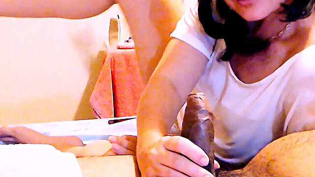 Slutty Stepsister helps me cum